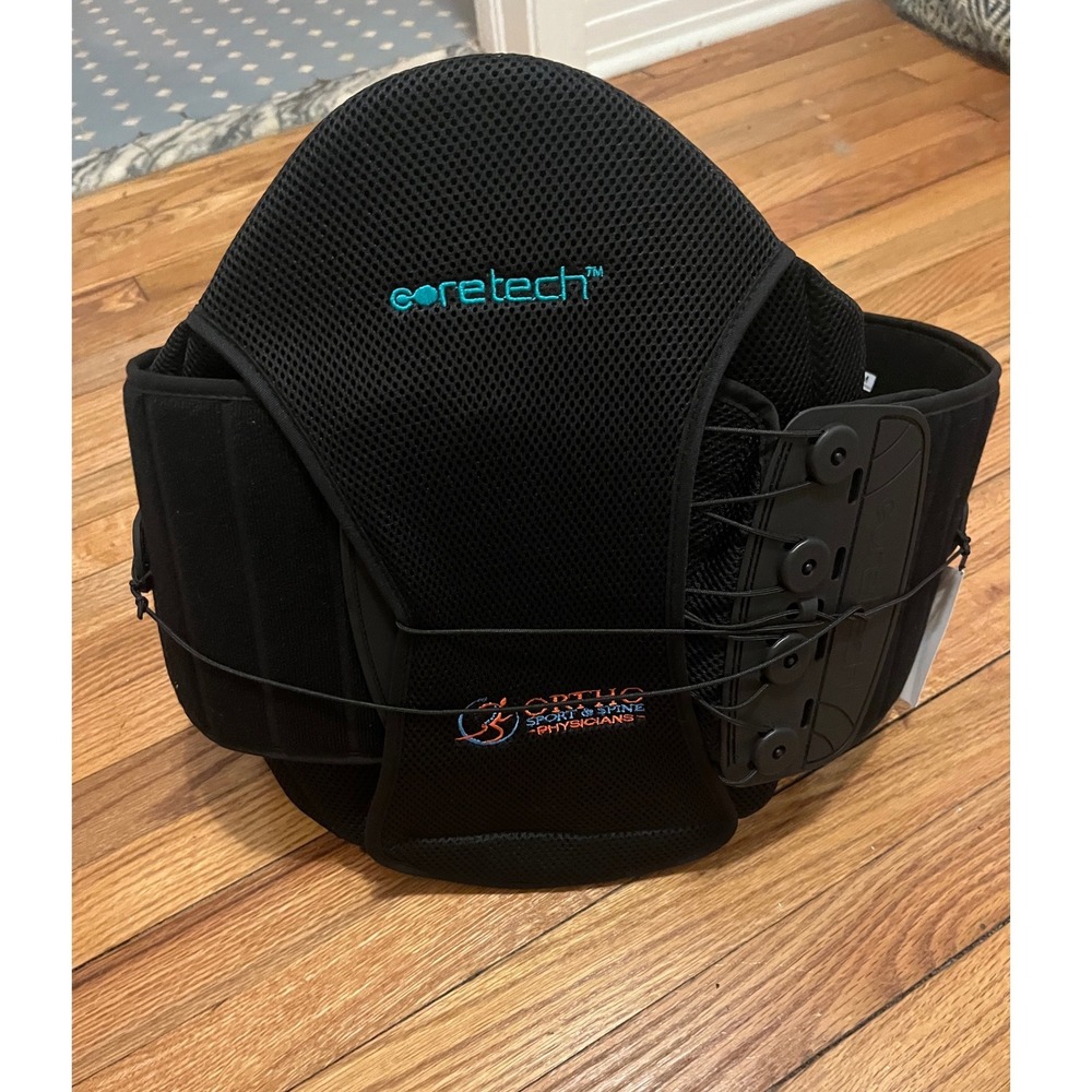Coretech Lumbar Back Brace Support Belt Pulley Ortho Sport Spine Black One Size